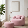 pembe1relax SAPIEN HOME Relax Berjer ve Puf Koltuk Takımı - Kitap Okuma & TV Koltuğu